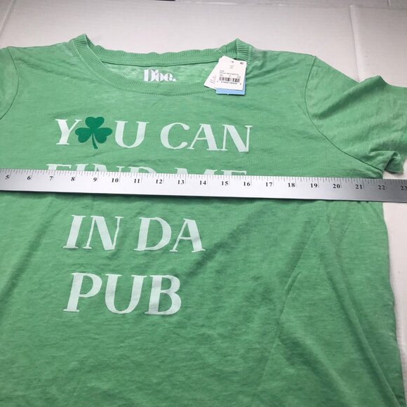 Doe Women's XL Green Short Sleeve Tee Shirt You Can Find Me In Da Pub New - Picture 8 of 10